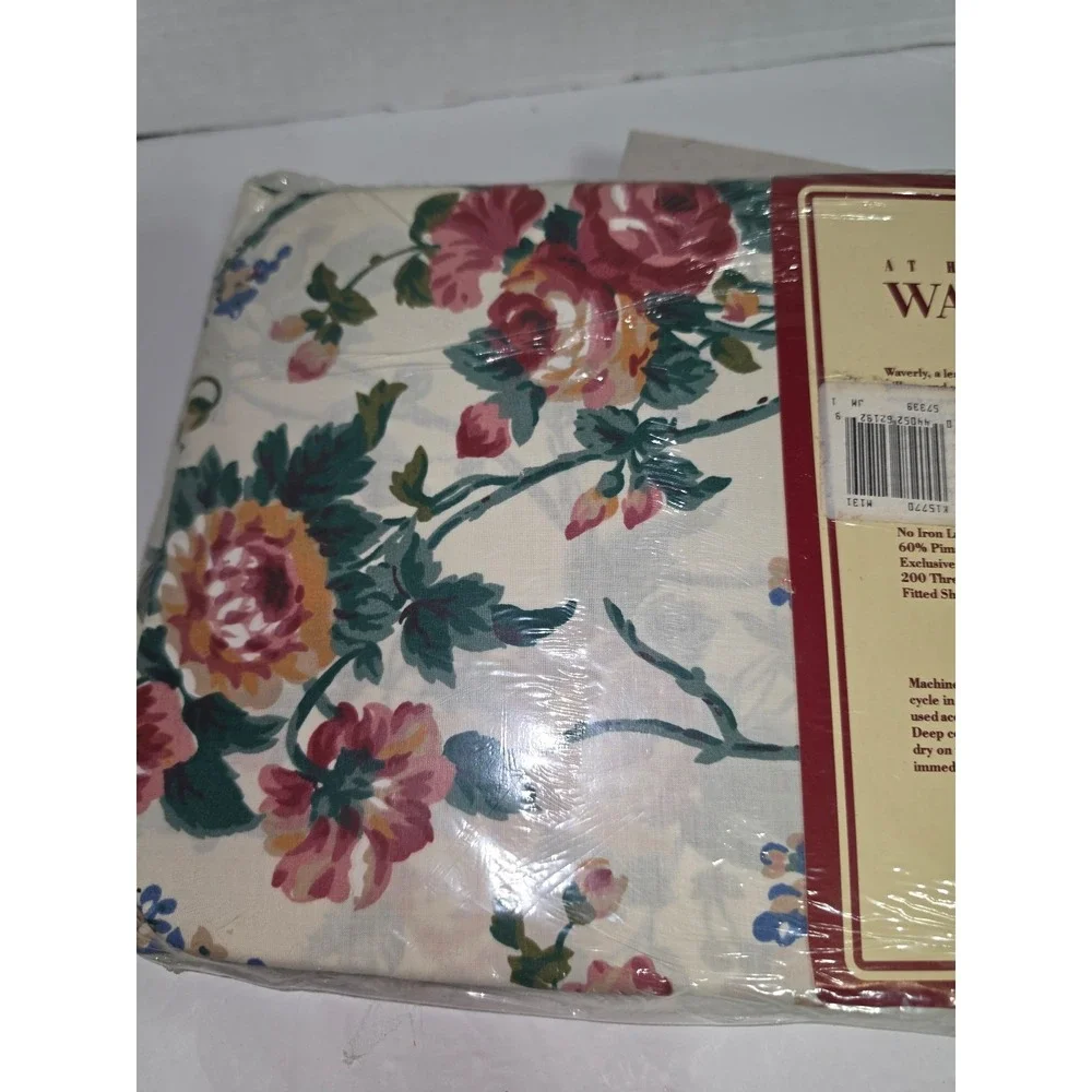 vintage Waverly Fieldcrest twin fitted sheet floral pattern NOS Sealed